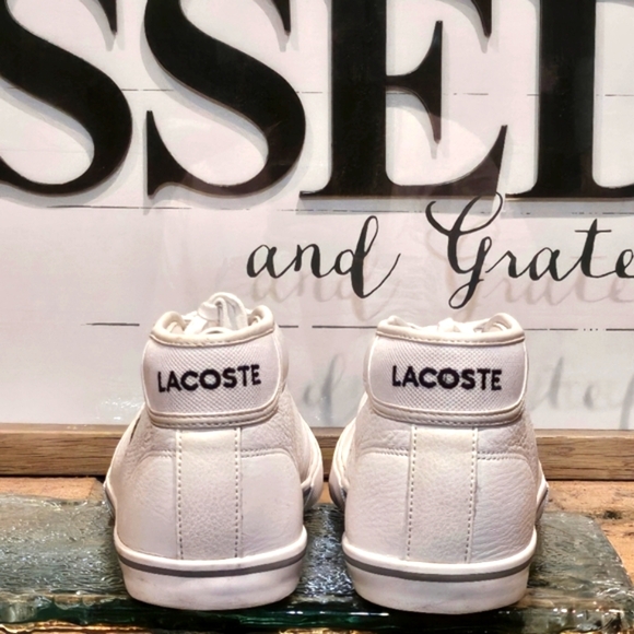 Lacoste Ampthill LCR3 SPM Leather Mens Sz 9.5 White Premium Leather - Picture 4 of 11